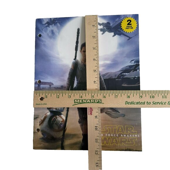 2 Star Wars The Force Awakens 3-Prong Hole Folders Portfolio REY CAPTAIN PHASMA - Picture 5 of 5